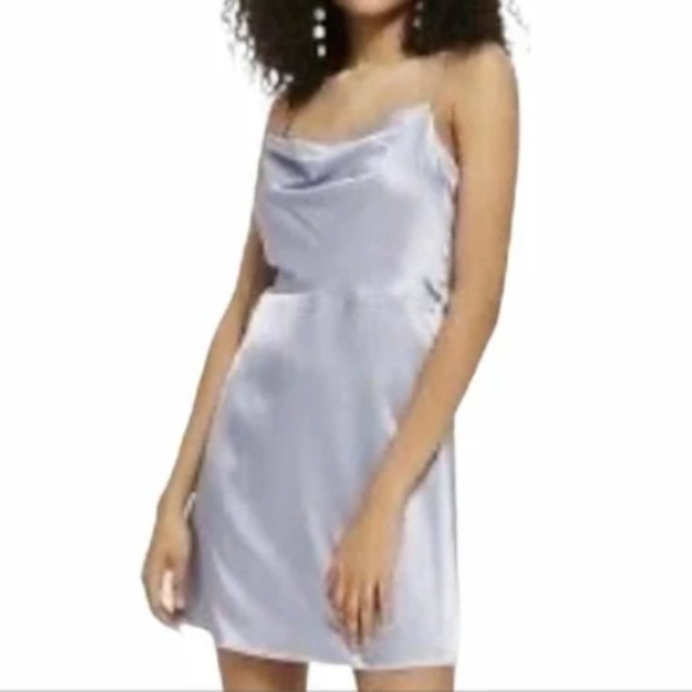 Topshop Satin Cowl Neck Slip Dress